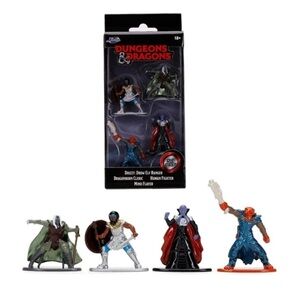 Dungeons & Dragons - Jada Diecast Drow Elf, Dragonborn, Human & Mind Flayer